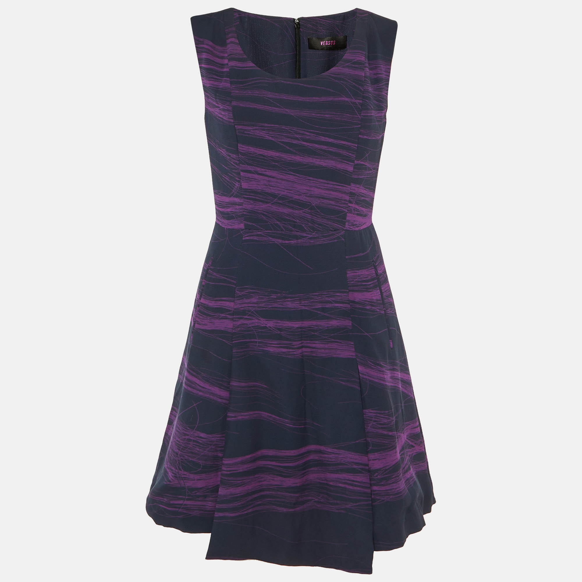 Versus Versace Navy Blue Crepe Sleeveless Dress