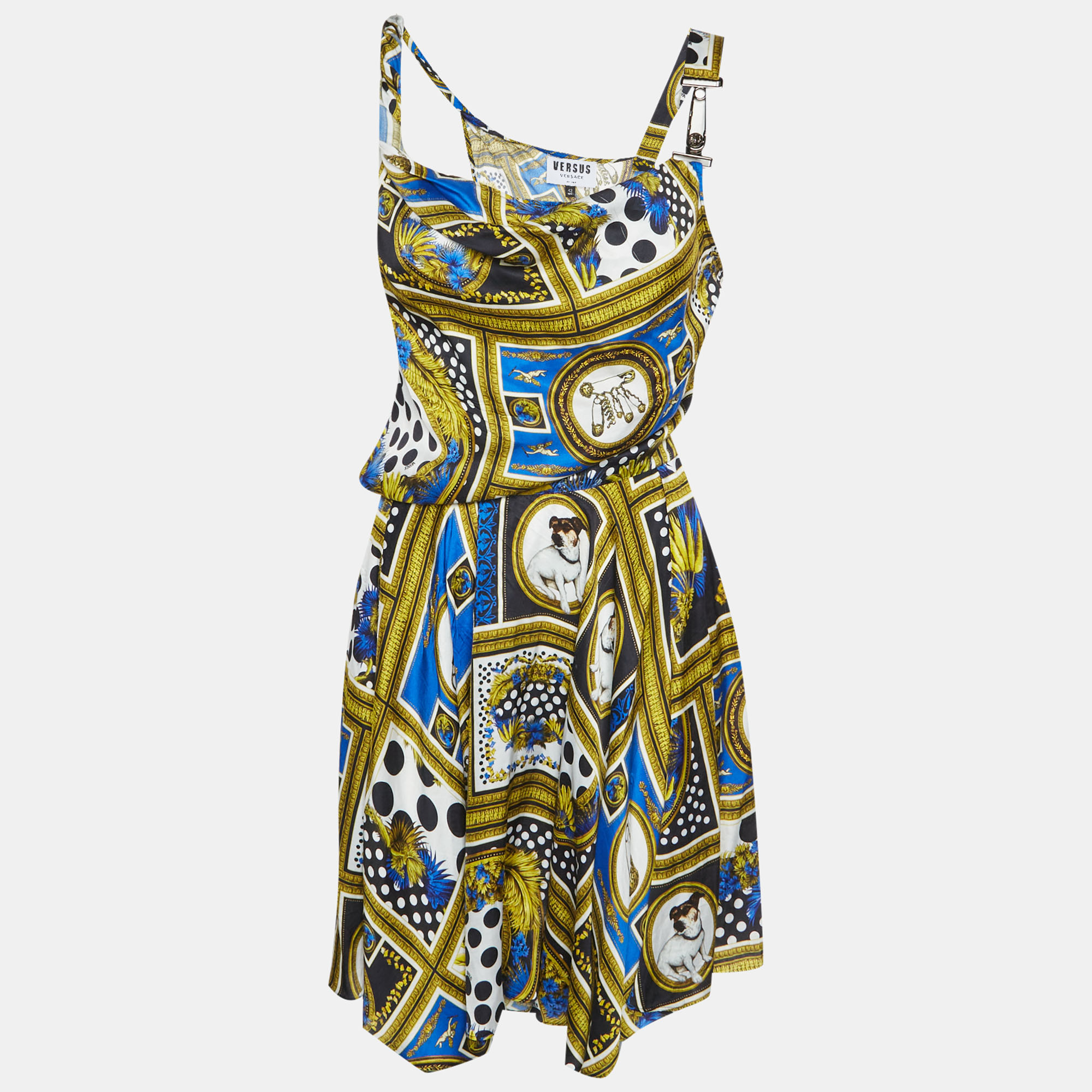 Versus Versace Multicolor Printed Satin Mini Dress
