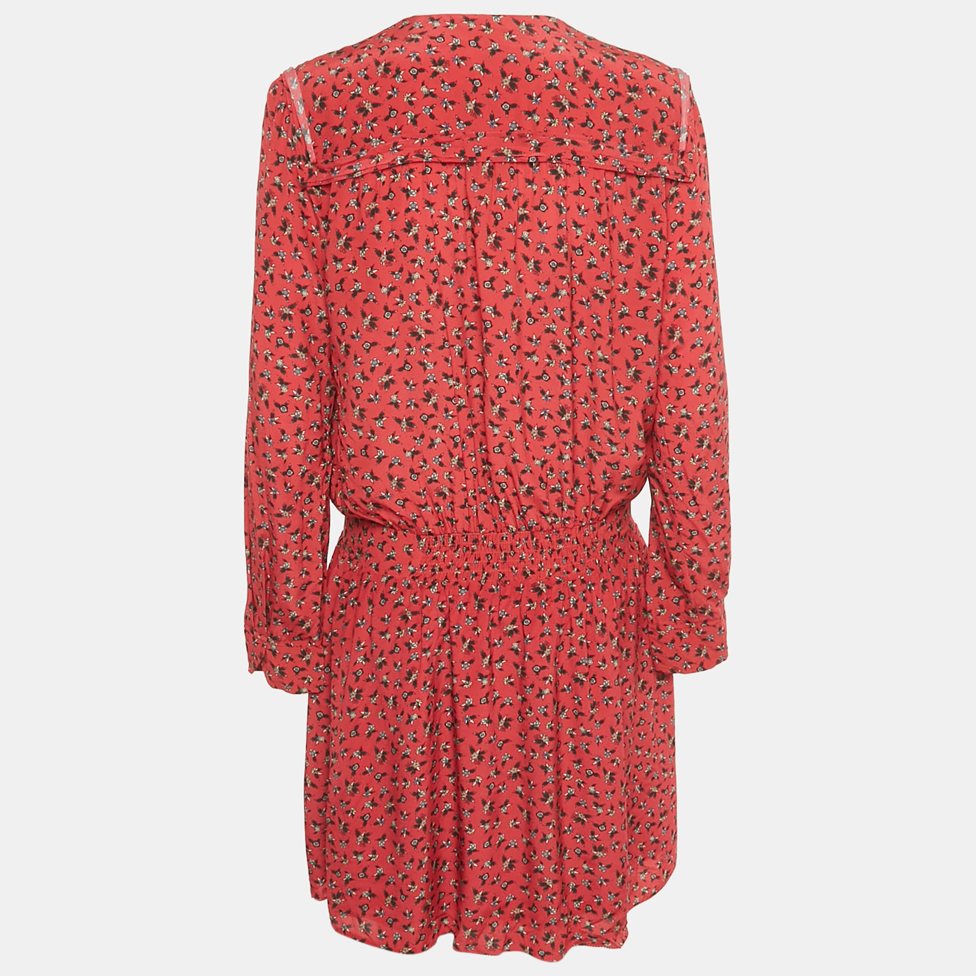 Zadig & Voltaire Red Floral Print Crepe Remus Liberty Mini Dress