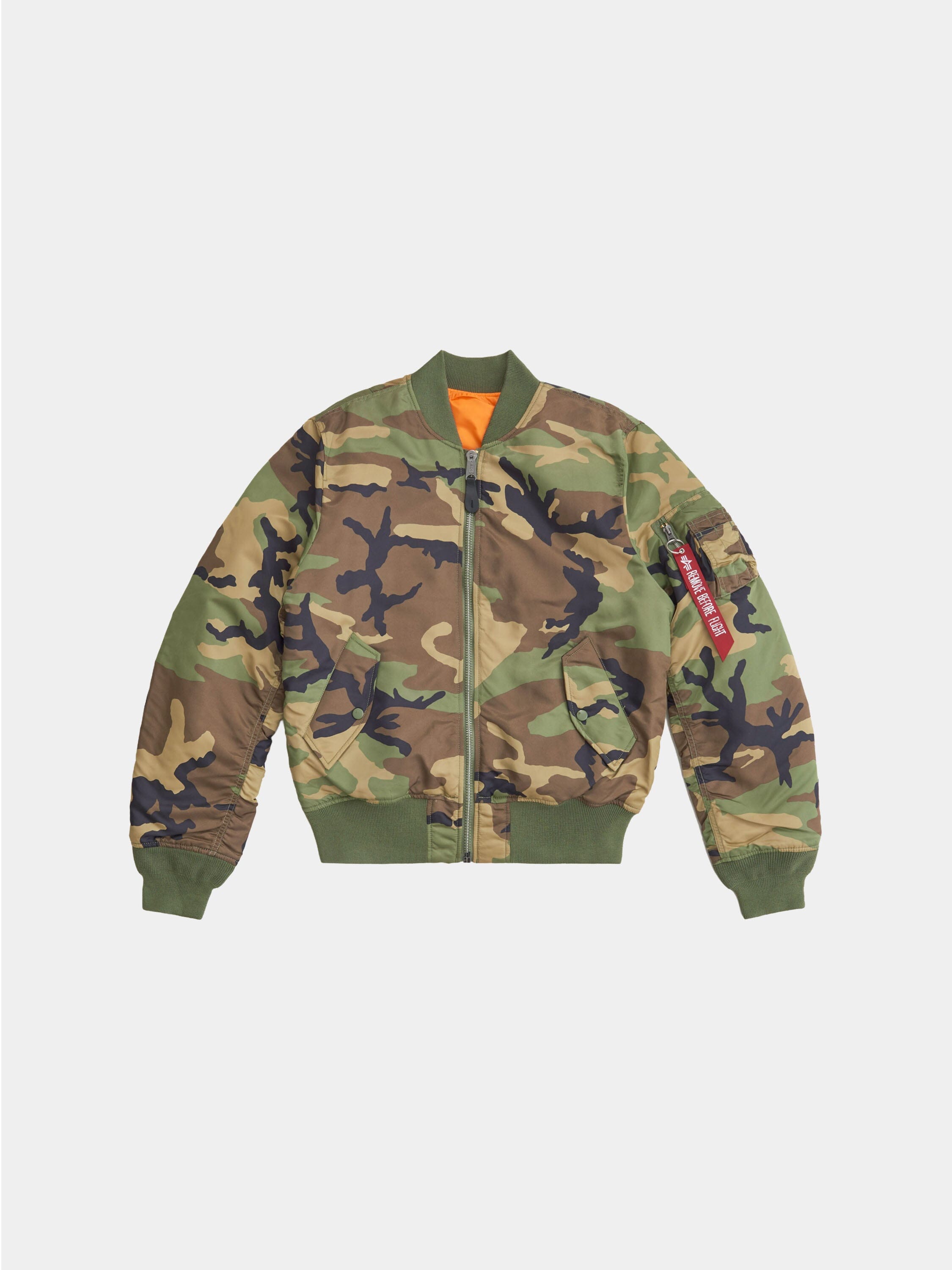 MA- BOMBER JACKET SLIM FIT WOODLAND CAMO