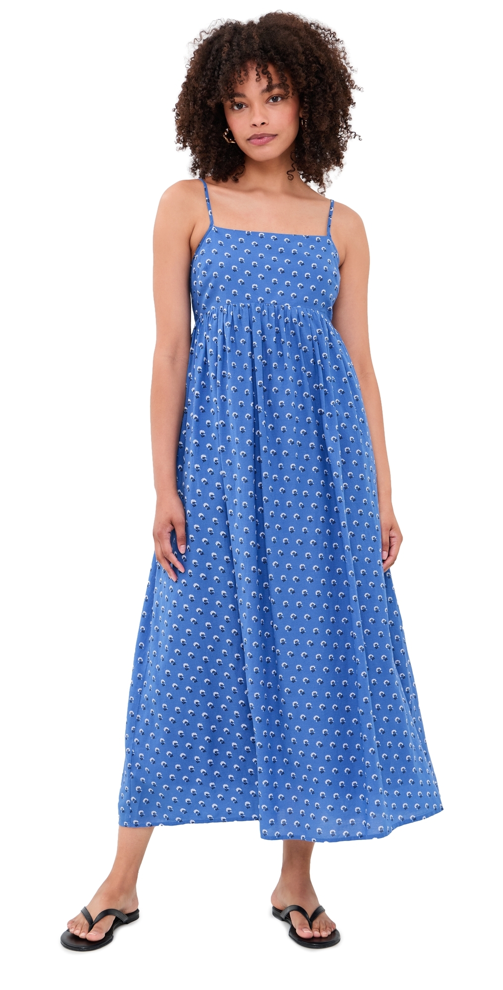 Madewell Tiffany Dress Fan Floral Foulard Retro Blue