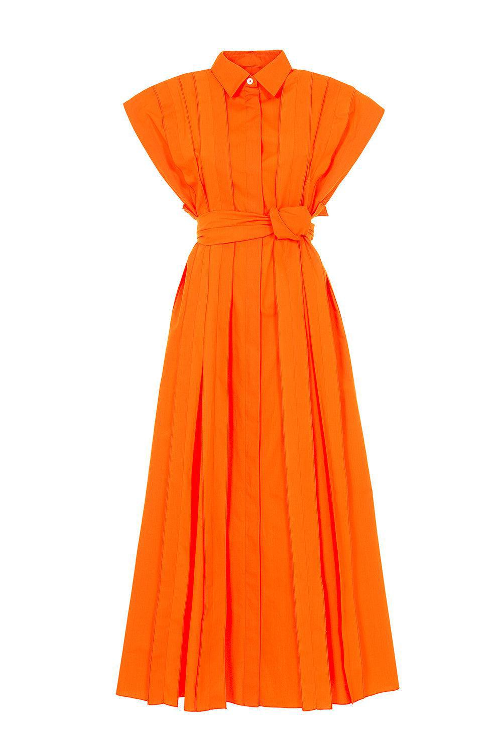 Button Front Collar Midi Dress
