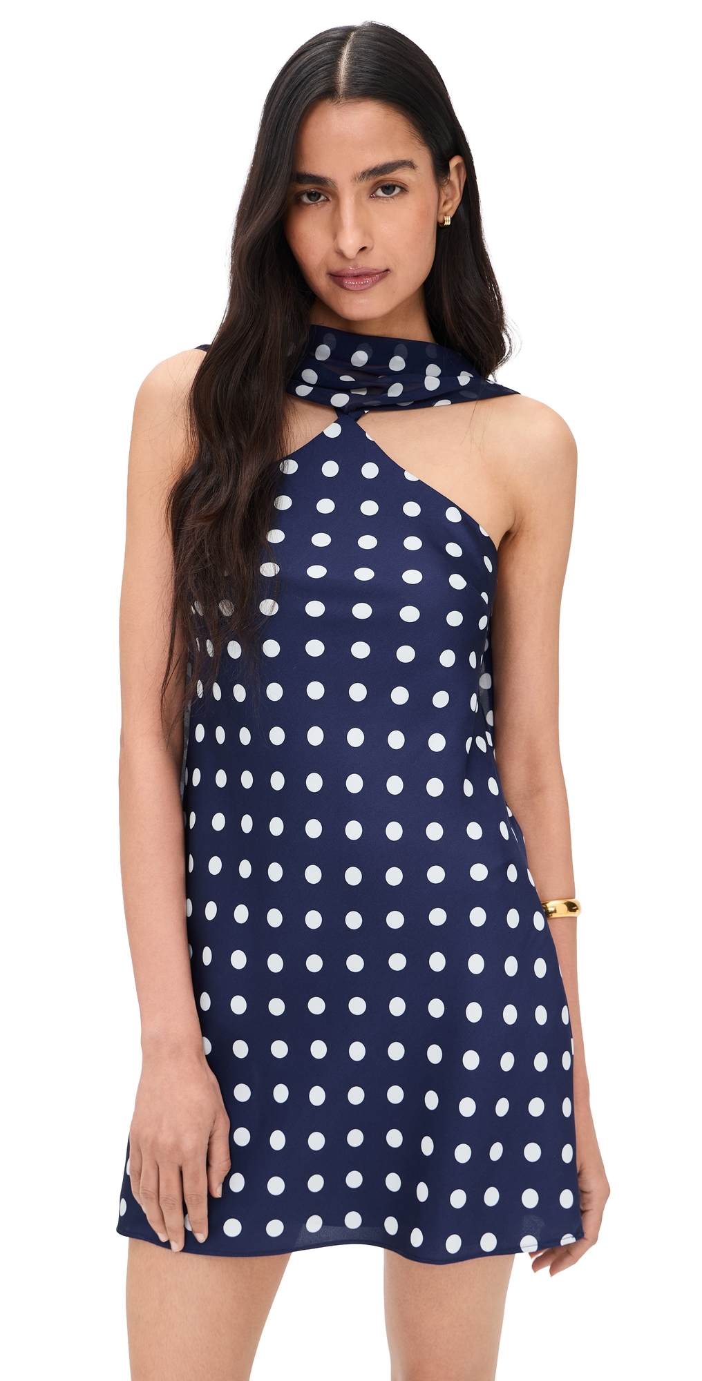 MAUDE CLUB Hendrix Dress Navy White Dots