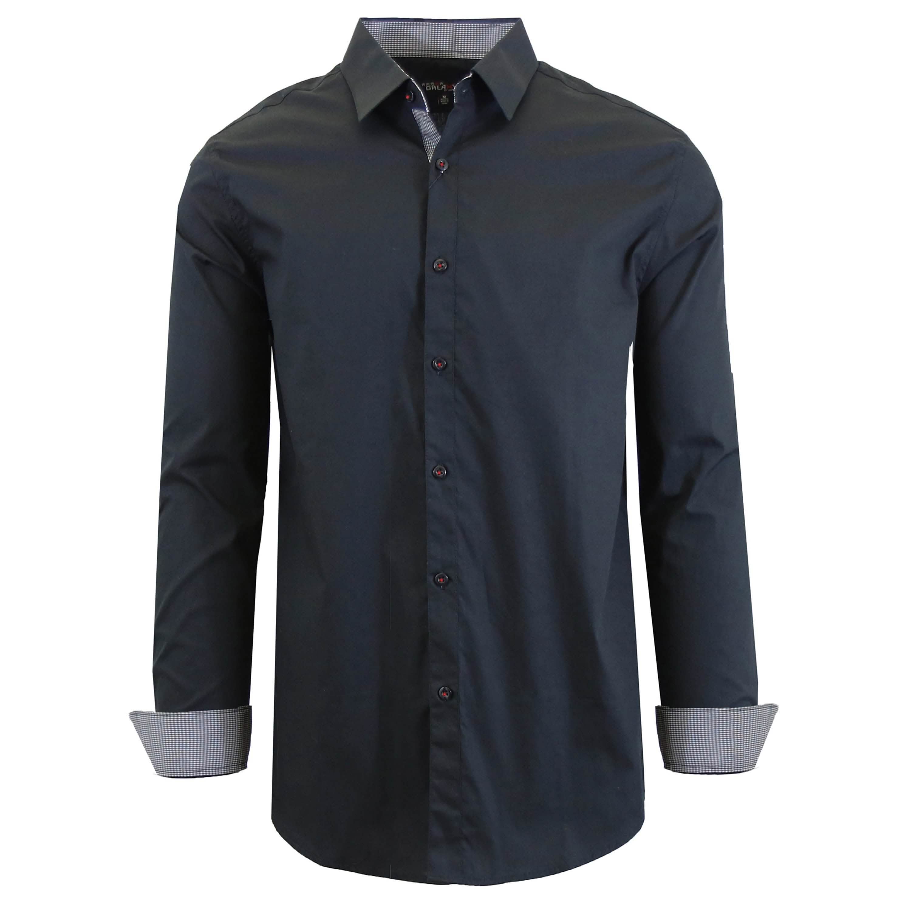 Mens Long Sleeve Dress Shirt - Black X