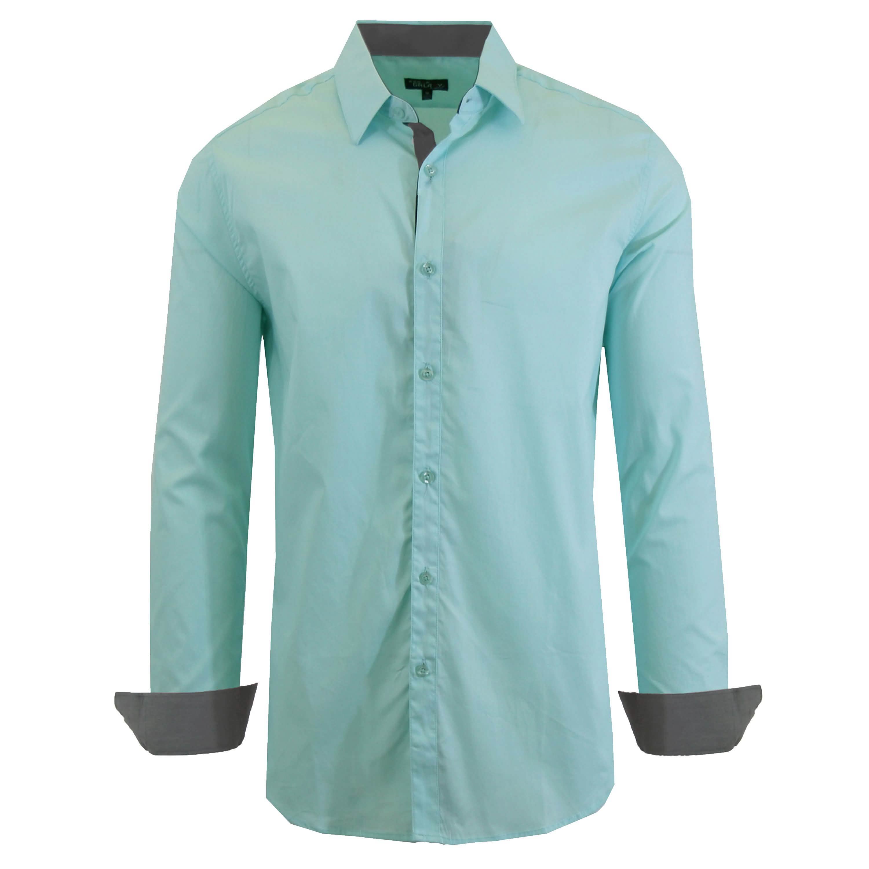 Mens Long Sleeve Dress Shirt - Mint Green X