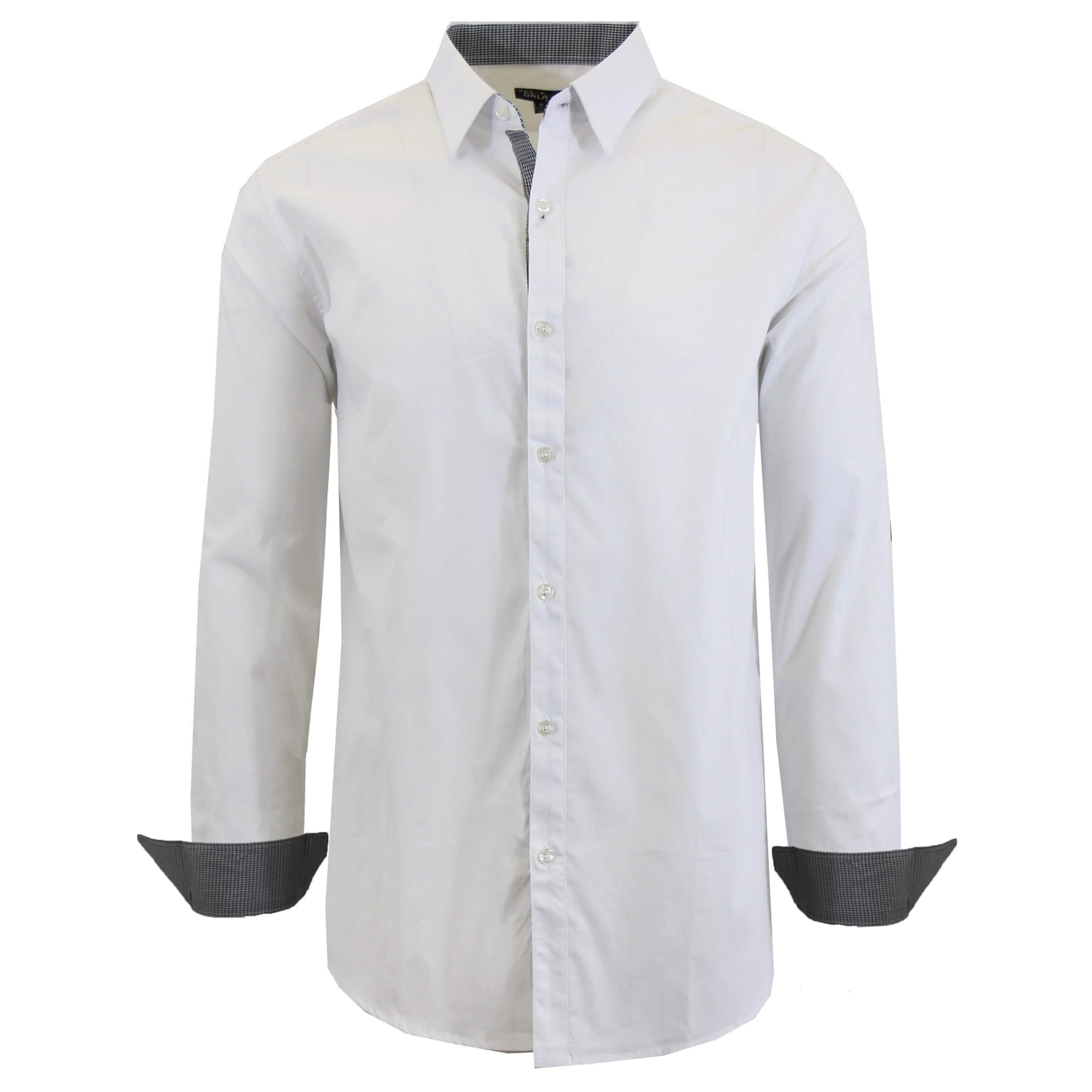 Mens Long Sleeve Dress Shirt - White Large