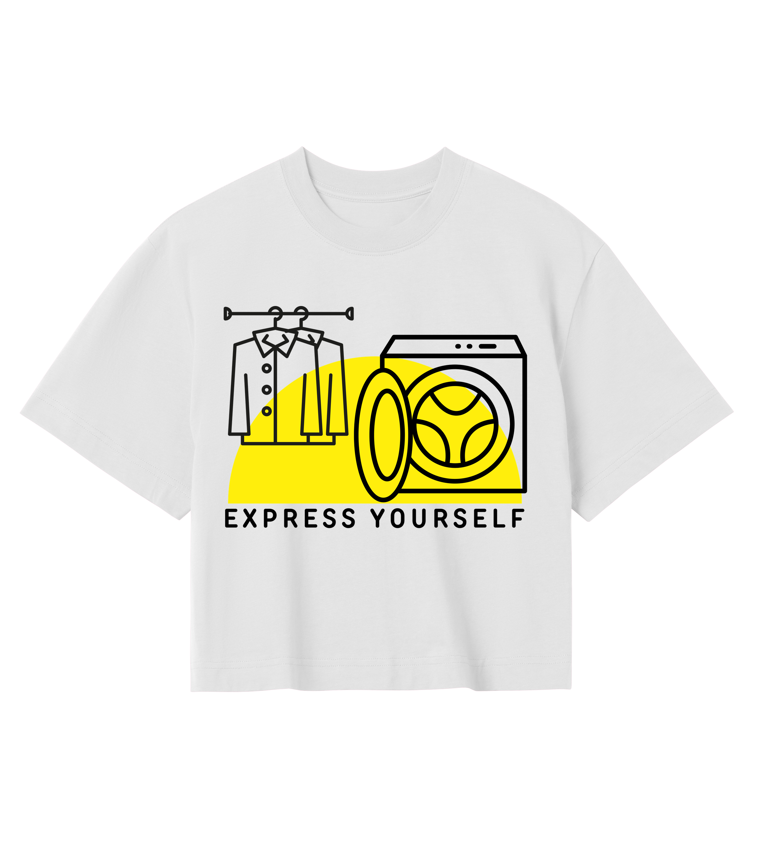 Minimalist Edge - Fashion Forward Crop Top - Off white M women