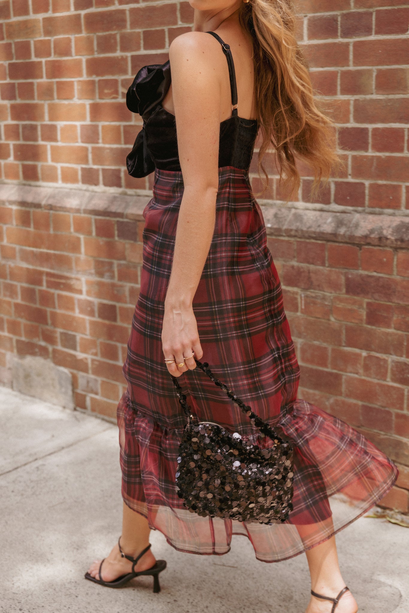 Amelie Bow Front One Shoulder Midi Dress