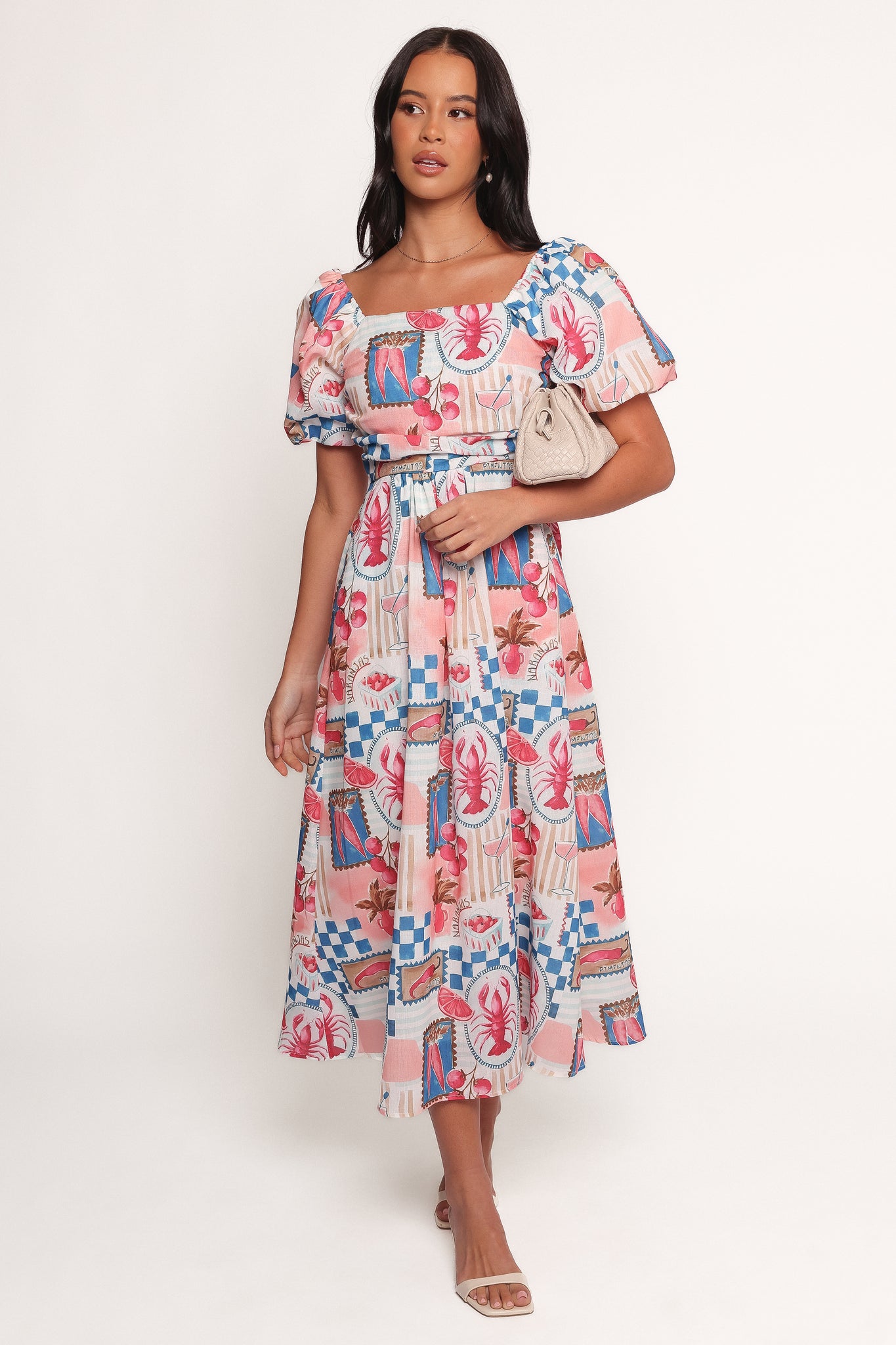 Clo Puff Sleeve Midi Dress