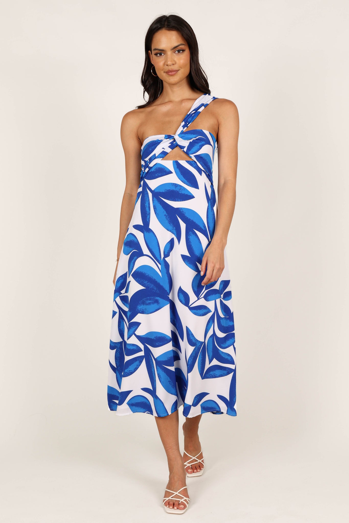 Freddie Midi Dress - WhiteBlue