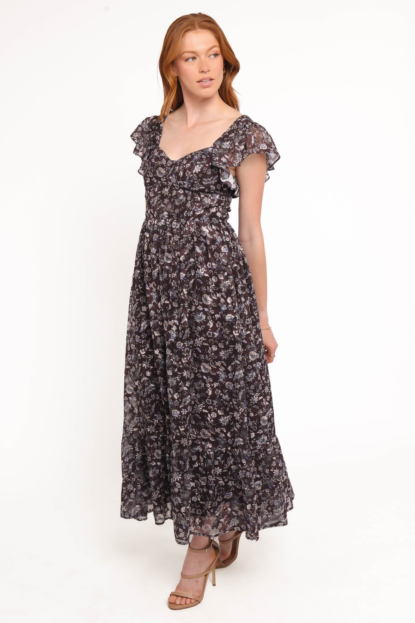 Myles Maxi Dress - BrownBlue Floral