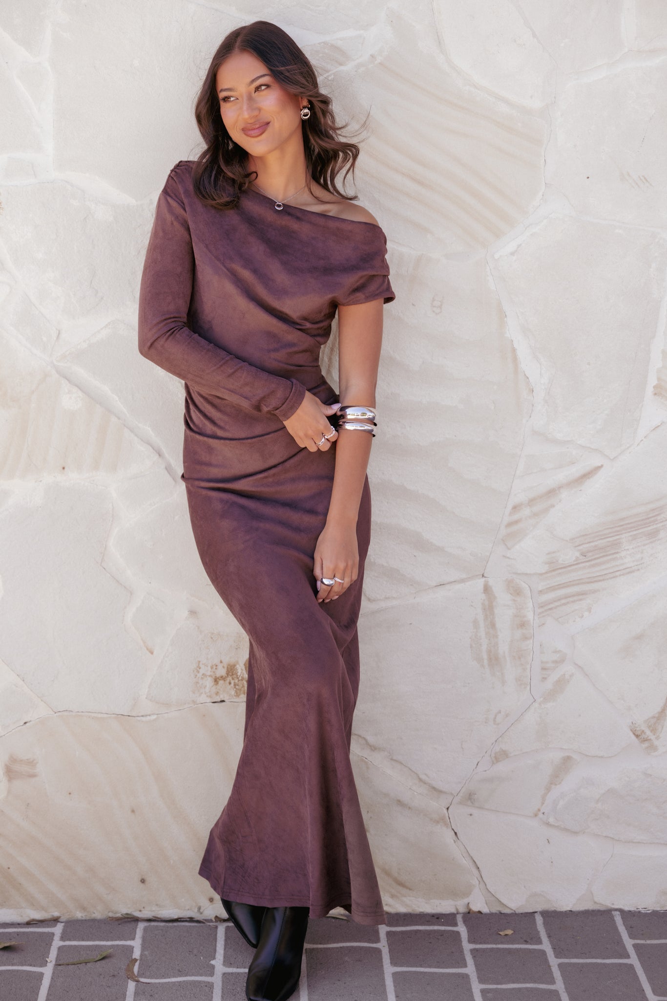 Olympia Off Shoulder Maxi Dress