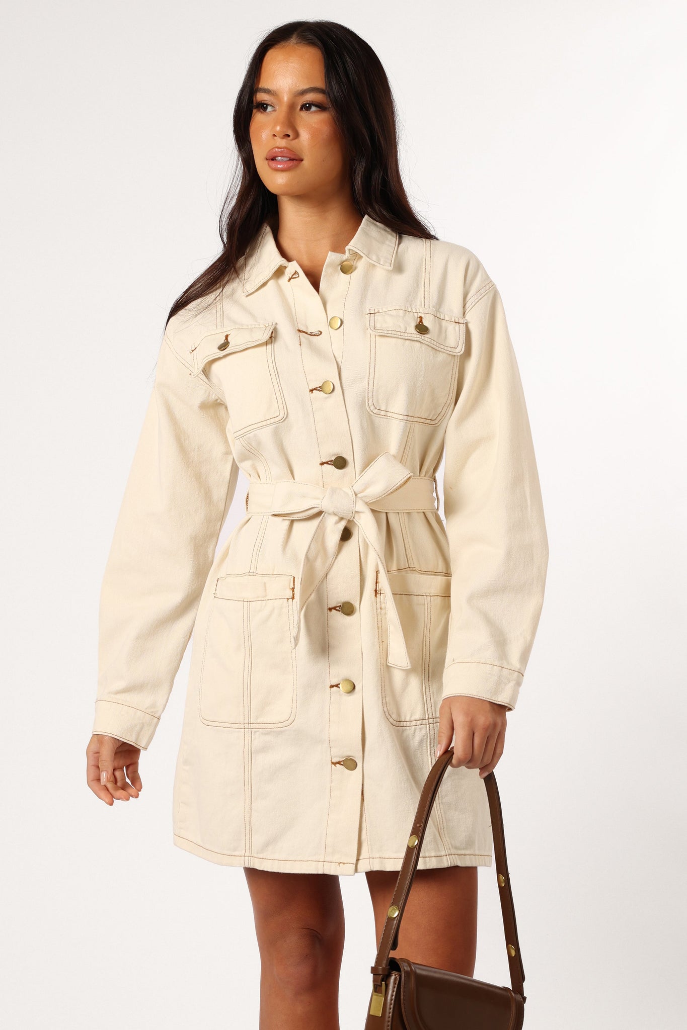 Otto Long Sleeve Mini Denim Dress