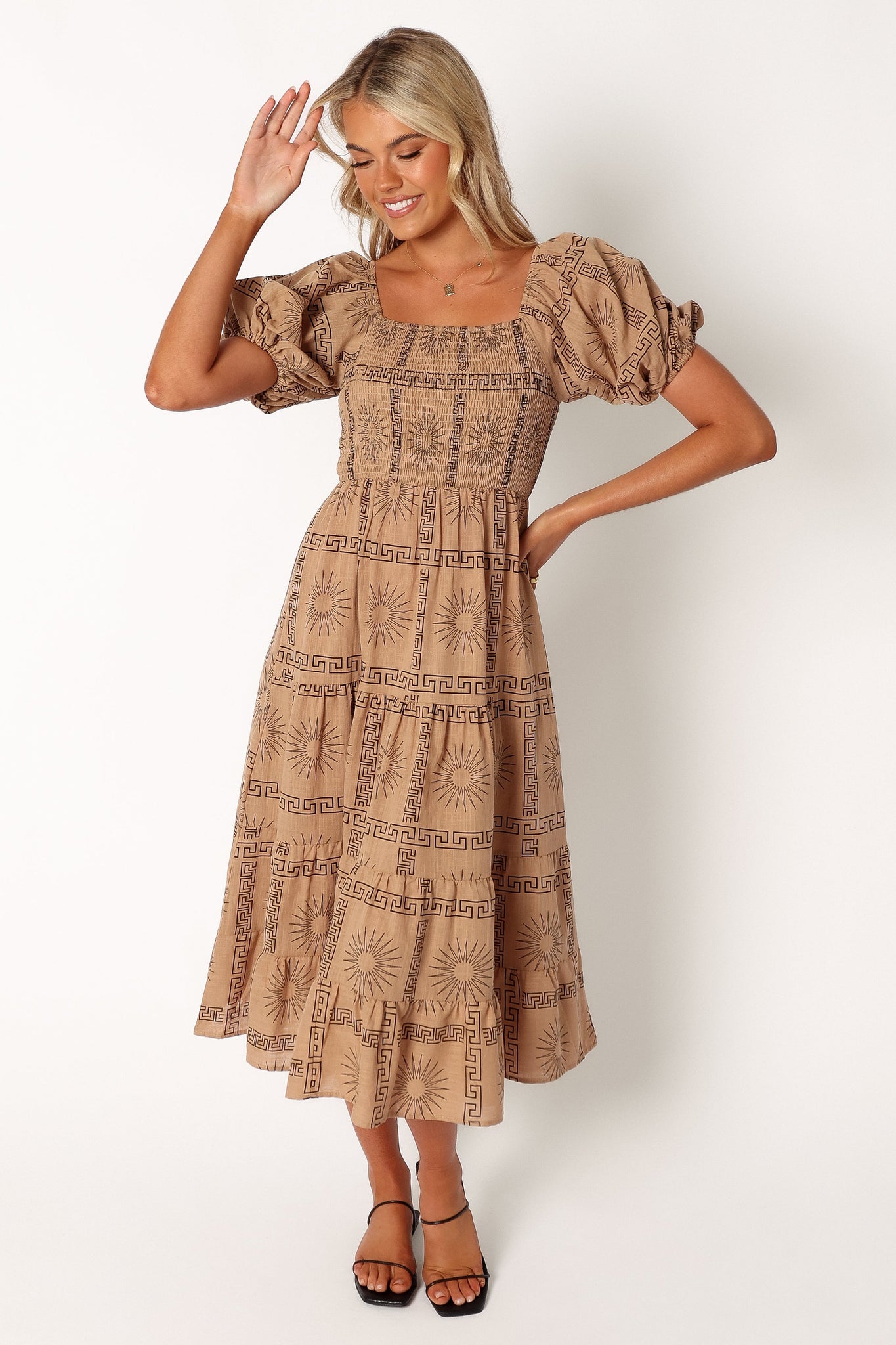 Soliel Puff Sleeve Midi Dress