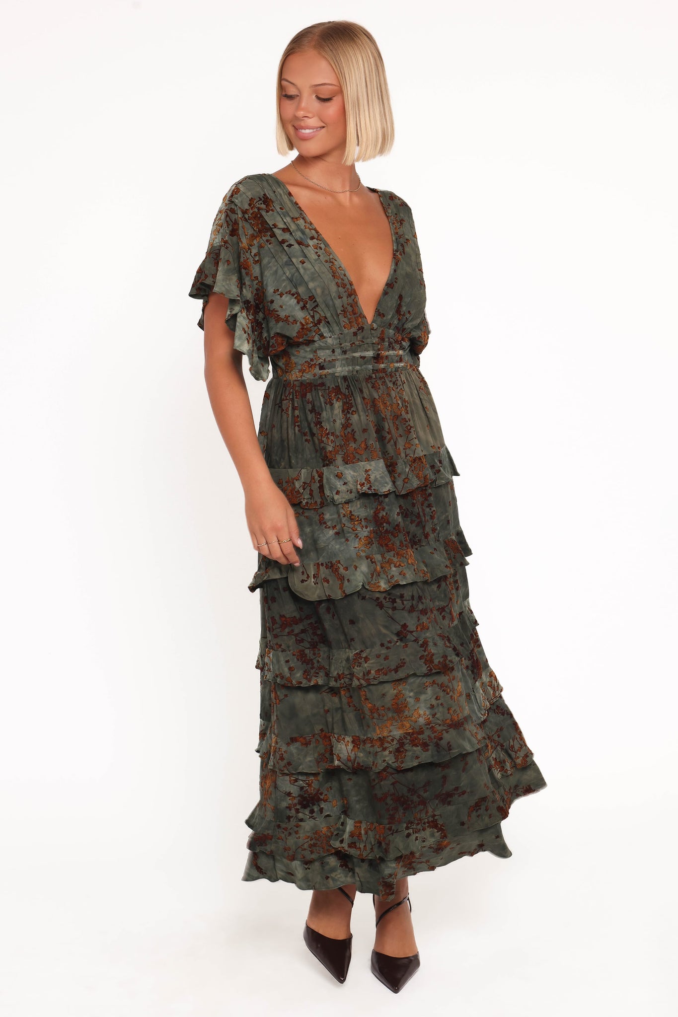 Wendi Ruffle Dress - JadeBrown