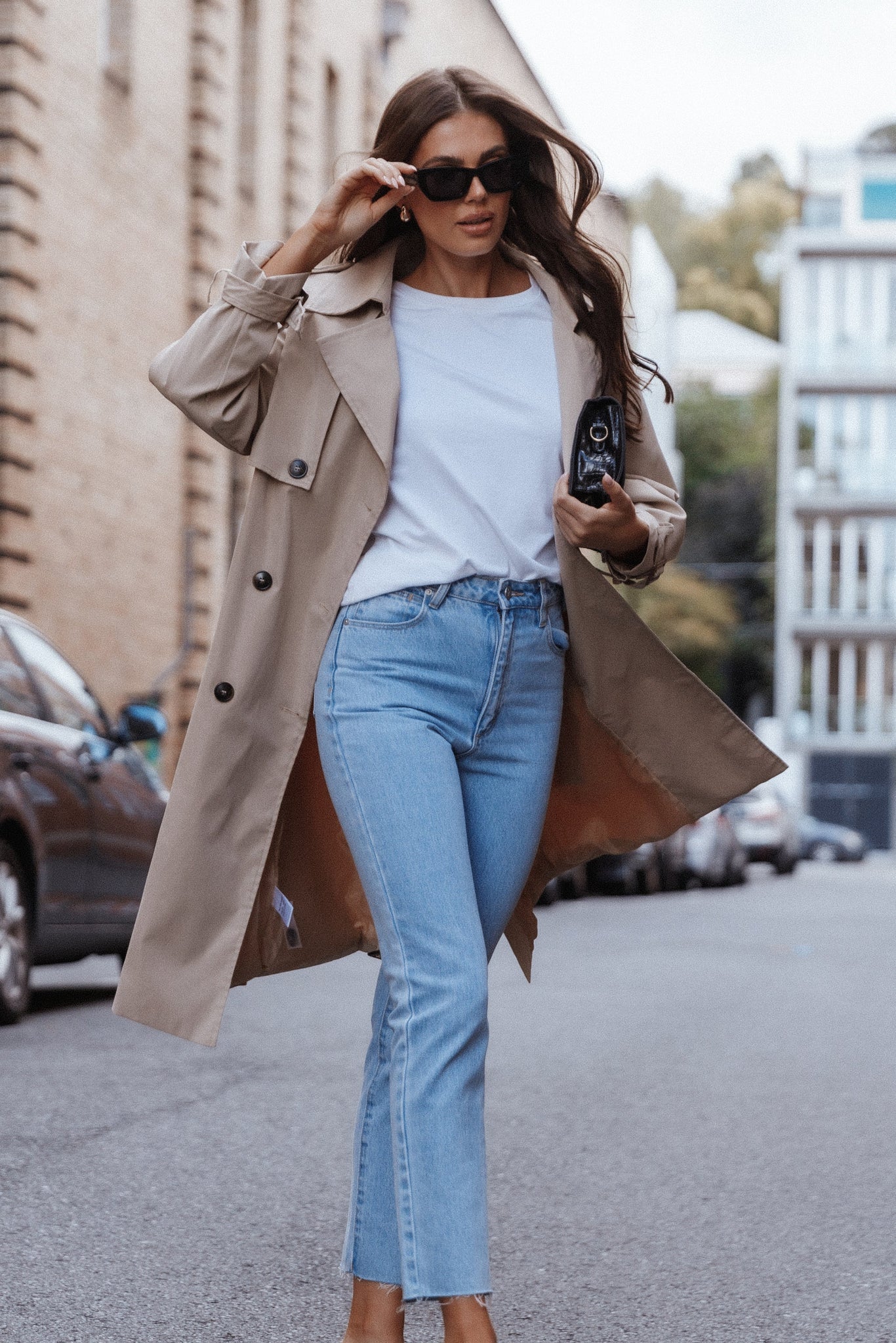 Trina Button Front Trench Coat