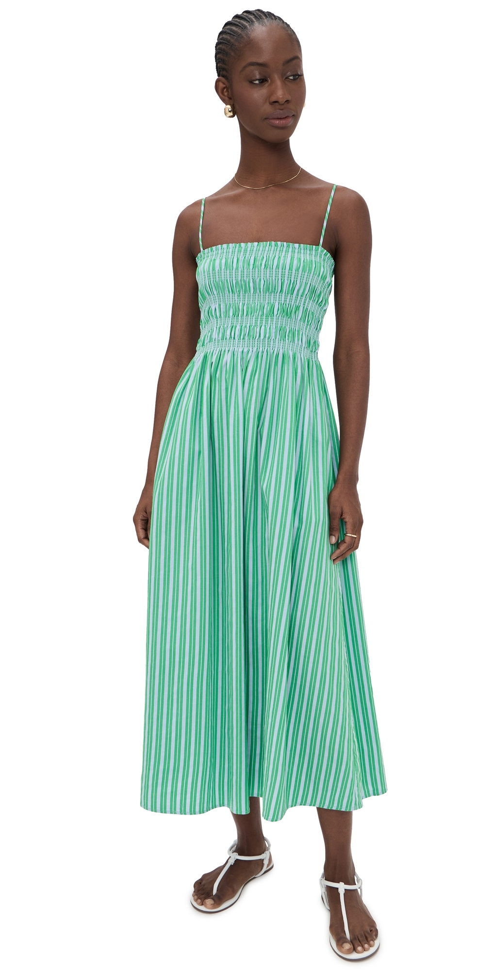 Pistola Bianca Dress Green Blue Stripe