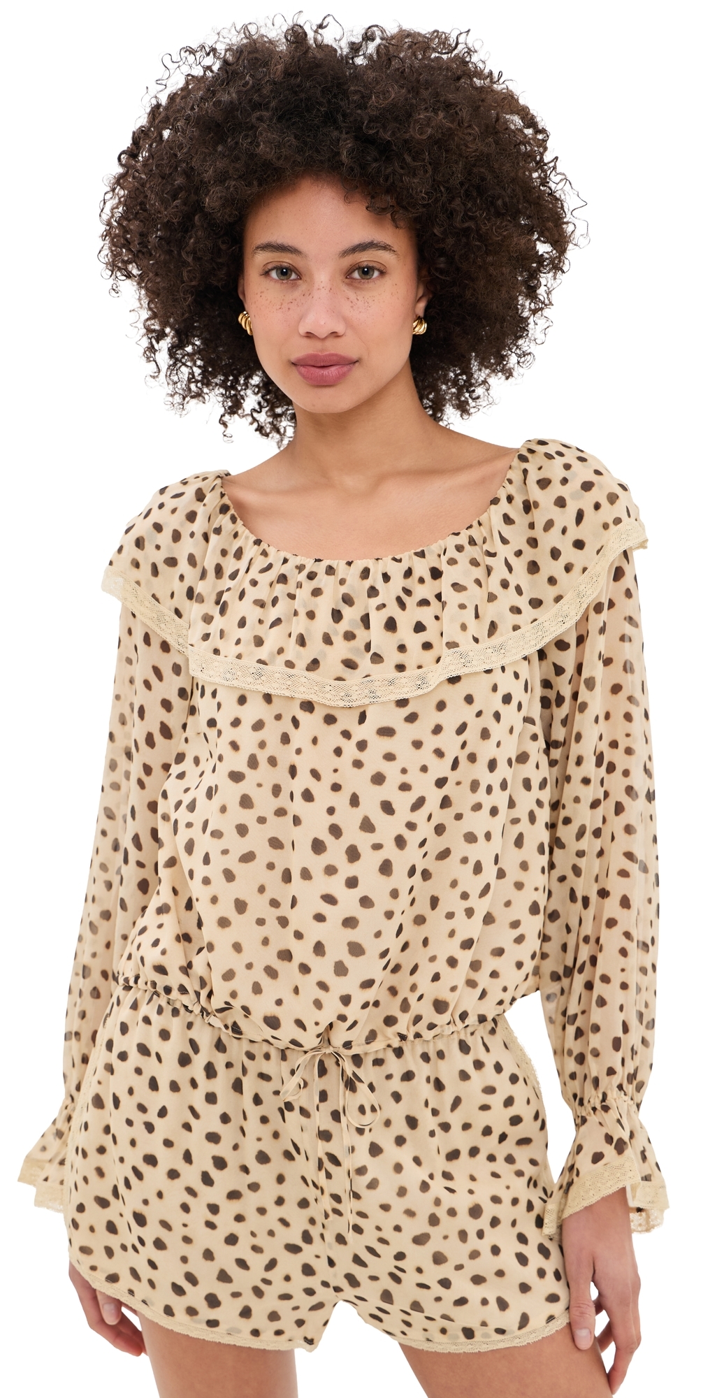 POSSE Priscilla Silk Blouse Cheetah