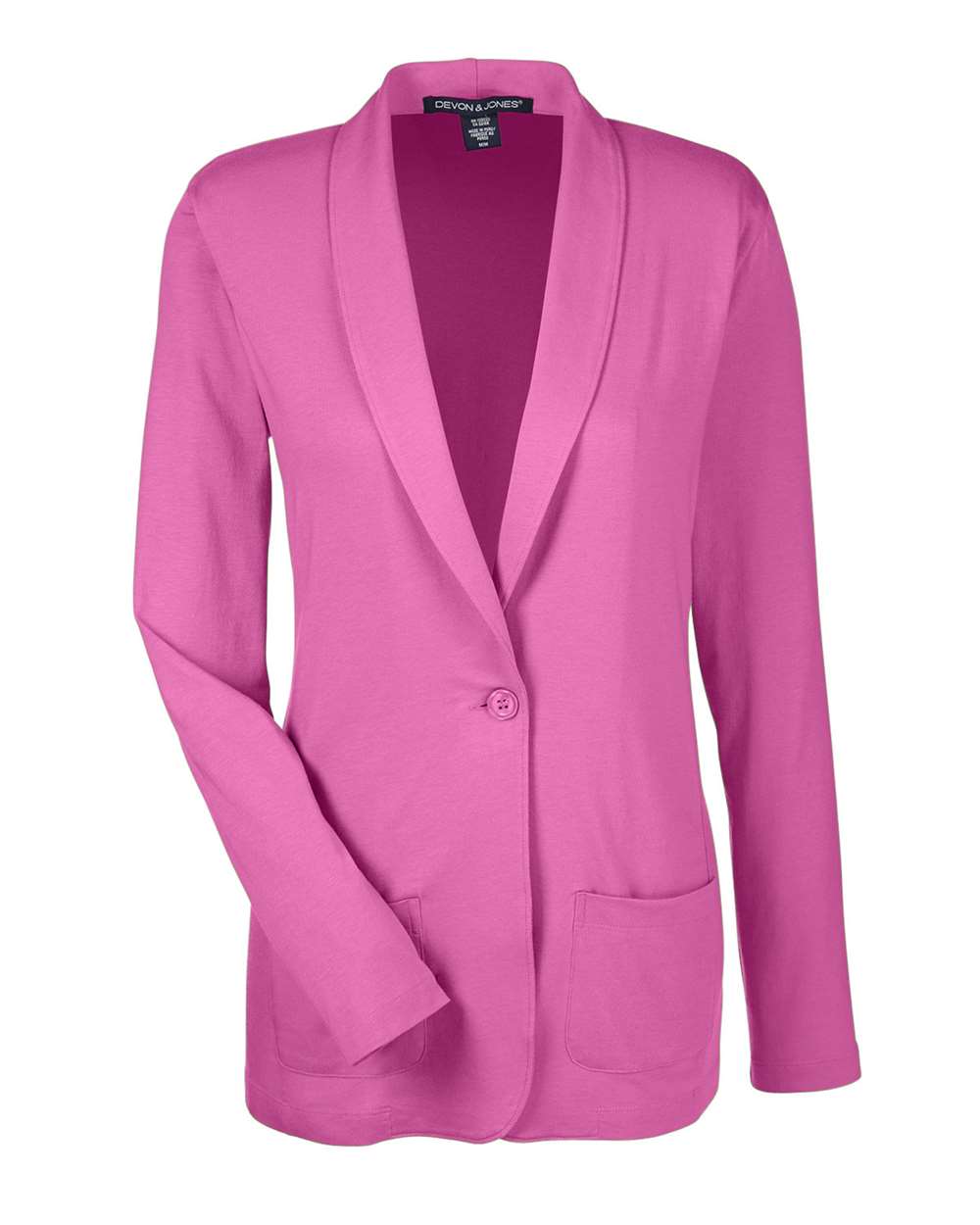 Devon & Jones - DPW - Women's Perfect Fit Shawl Collar Cardigan - Charity Pink