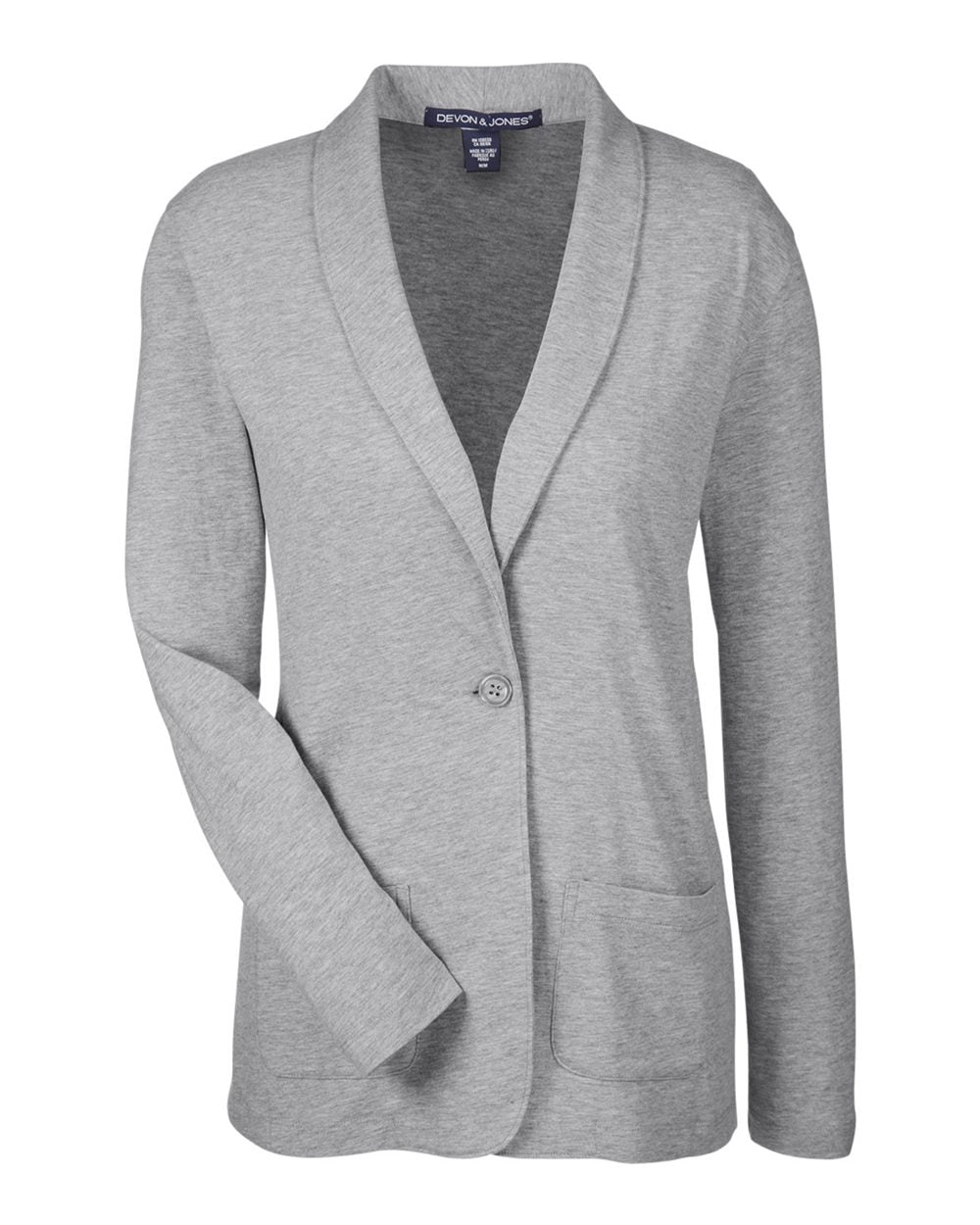 Devon & Jones - DPW - Women's Perfect Fit Shawl Collar Cardigan - GREY HEATHER