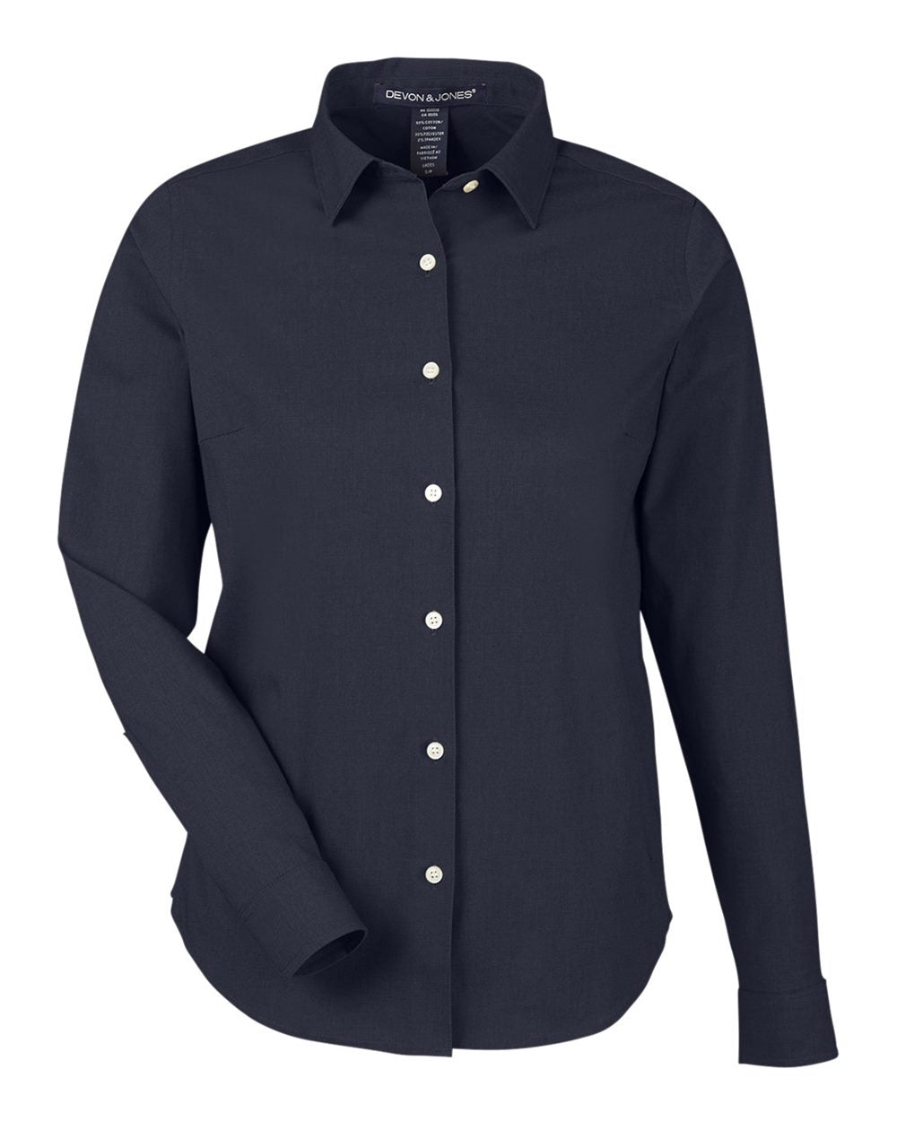Devon & Jones - DGW - Women's CrownLux Performance Spencer Poplin Dress Shirt - Navy Melange