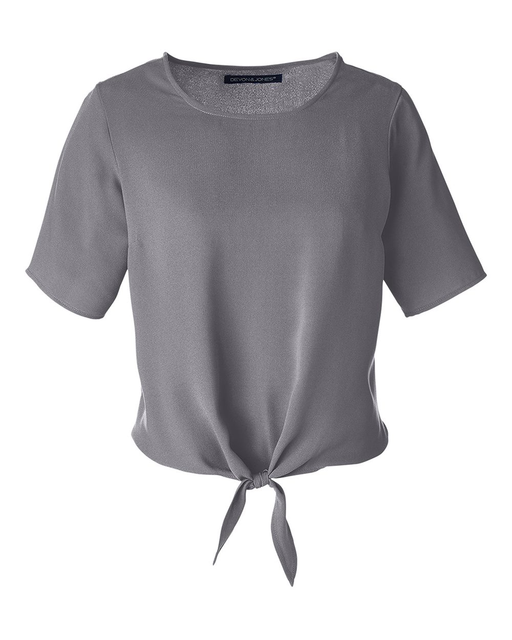 Devon & Jones - DPW - Women's Perfect Fit Tie Front Blouse - Graphite