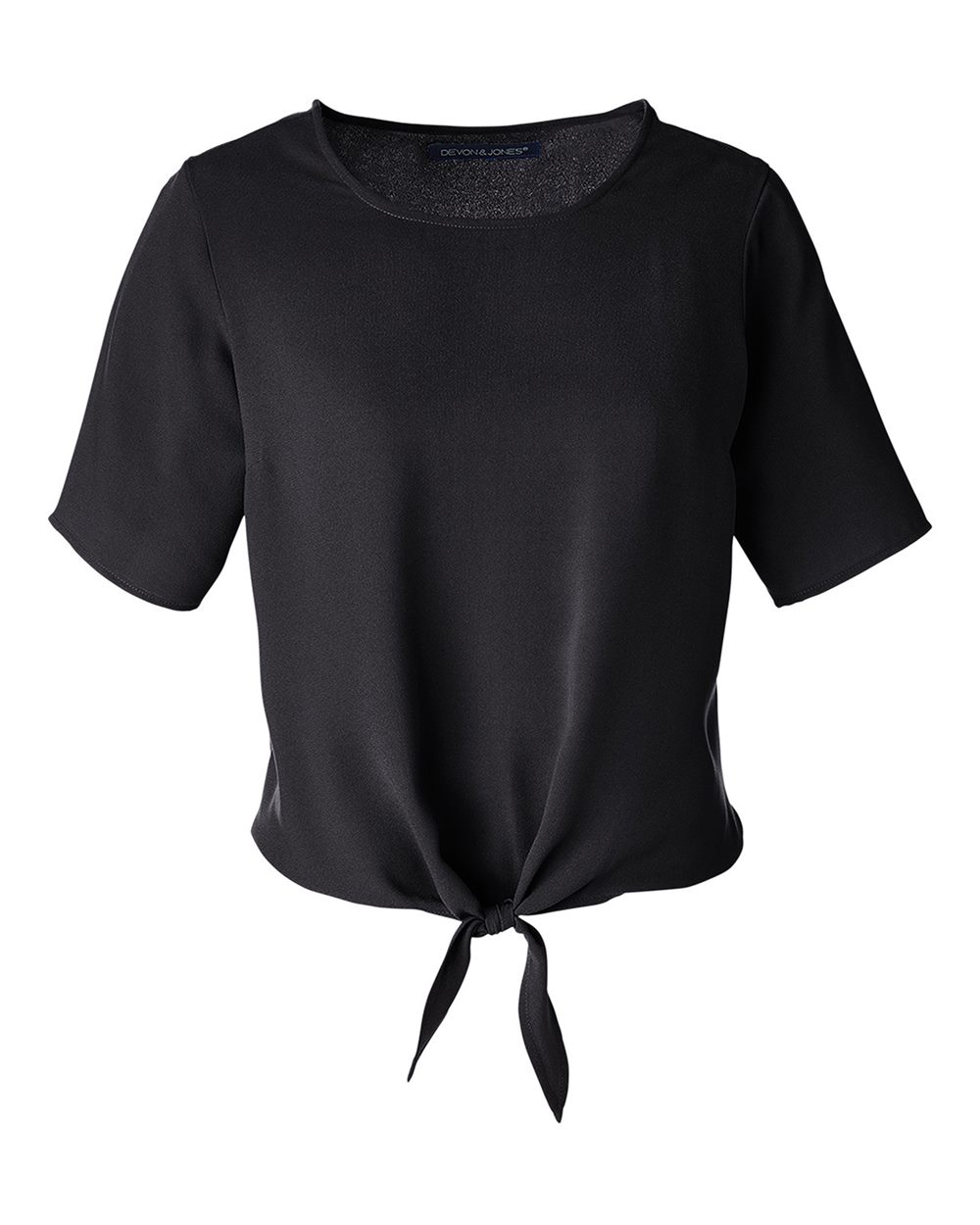 Devon & Jones - DPW - Women's Perfect Fit Tie Front Blouse - Black -