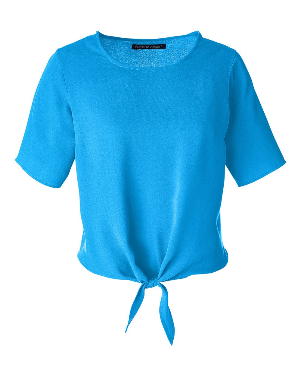 Devon & Jones - DPW - Women's Perfect Fit Tie Front Blouse - Ocean Blue
