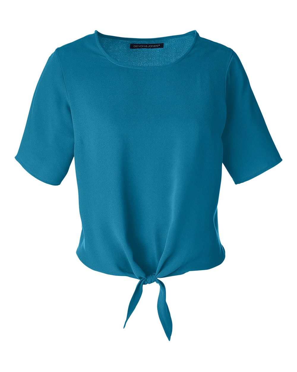 Devon & Jones - DPW - Women's Perfect Fit Tie Front Blouse - Dark Teal