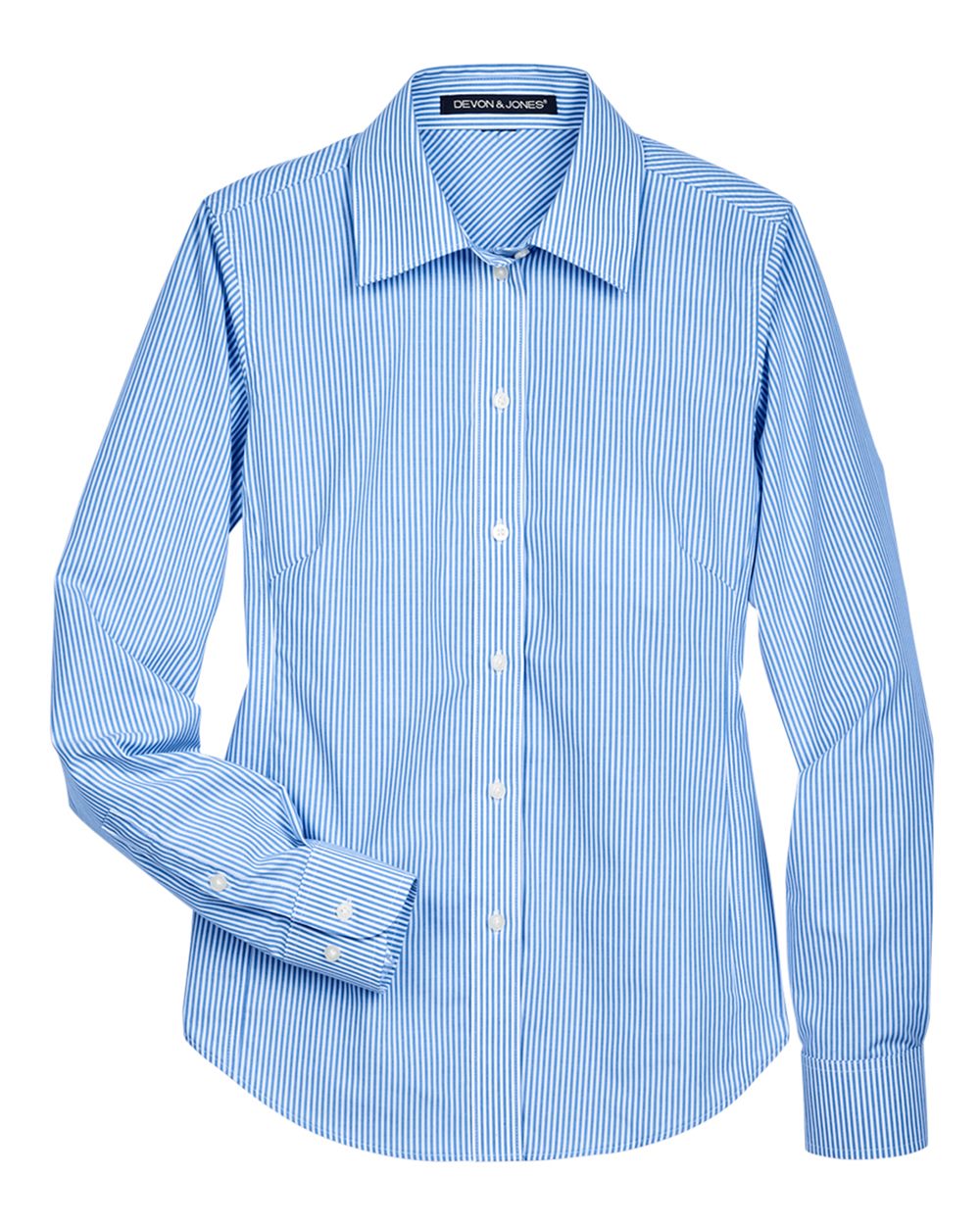 Devon & Jones - DW - Women's Crown Collection Banker Stripe Woven Dress Shirt - French Blue