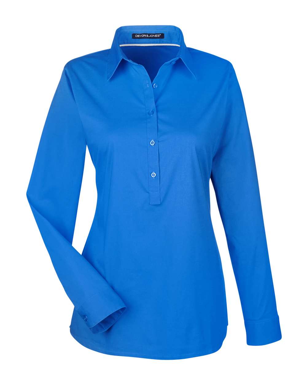 Devon & Jones - DPW - Women's Perfect Fit Half - Placket Tunic Dress Shirt - French Blue