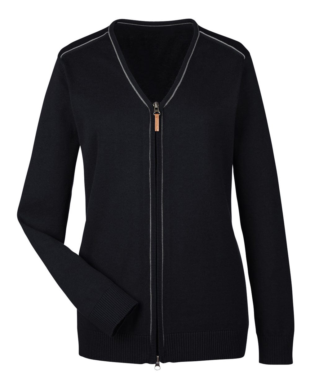 Devon & Jones - DGW - Women's Manchester Fully - Fashioned Full - Zip Cardigan Sweater - Black Graphite -