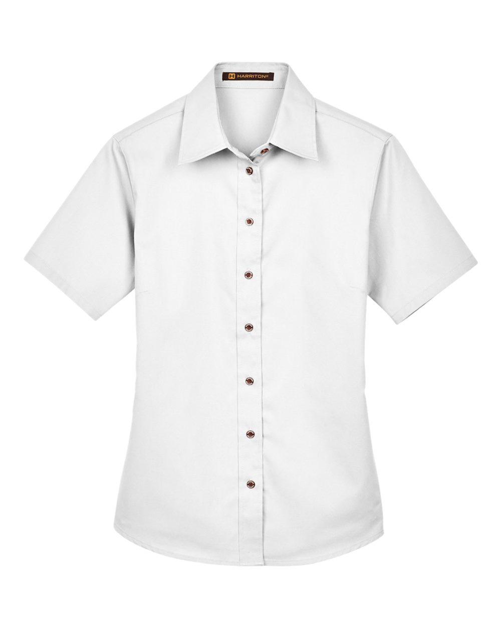 Harriton - MSW - Women's Easy Blend Short Sleeve Twill Dress Shirt with Stain - Release - White -