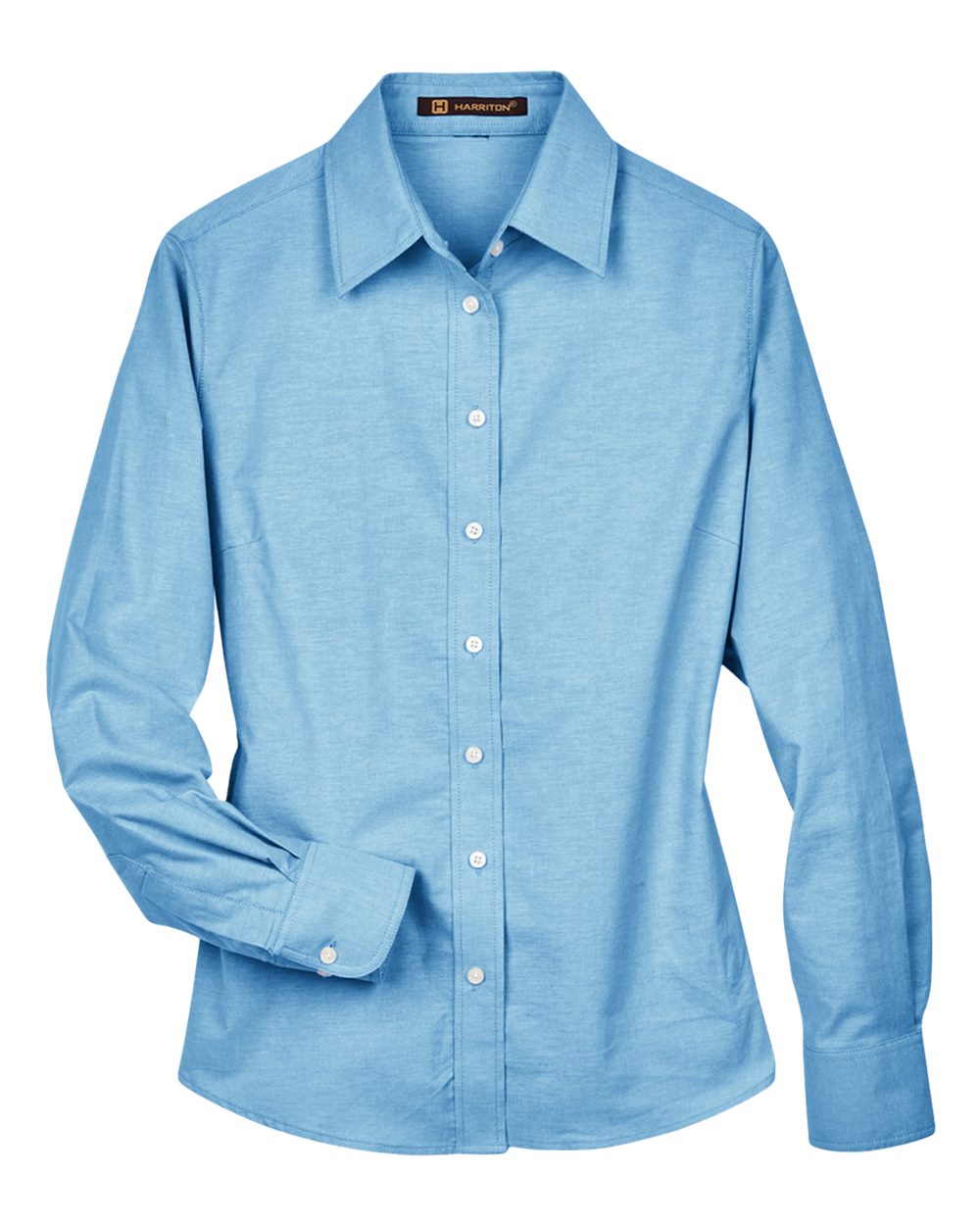 Harriton - MW - Women's Long Sleeve Oxford Dress Shirt - Light Blue