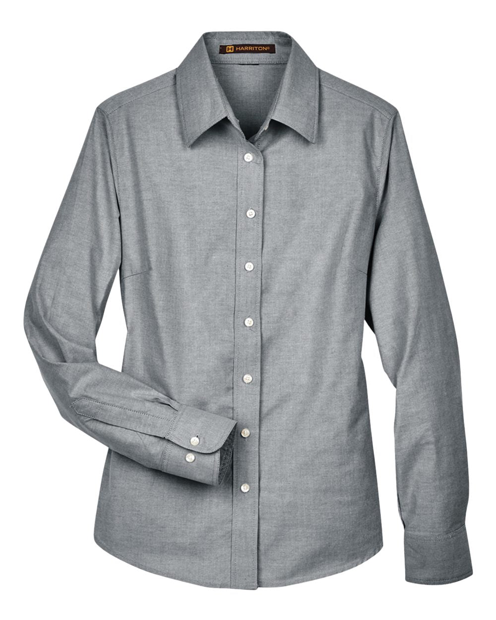 Harriton - MW - Women's Long Sleeve Oxford Dress Shirt - Oxford Grey