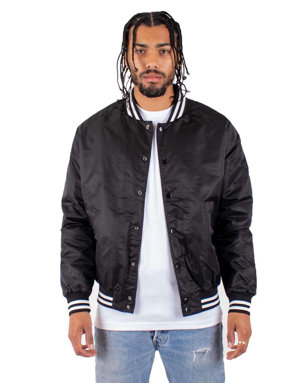 Shaka Wear - SHVBJ - Varsity Bomber Jacket - Black -