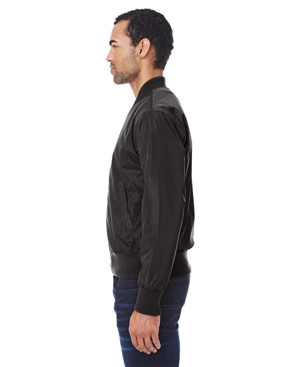 Threadfast Apparel - J - Bomber Jacket - Black Vegan Leather