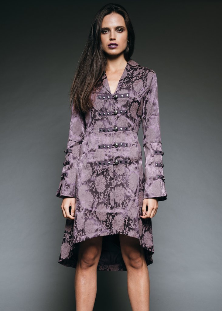 Purple Gothic Coat Victorian Steampunk Jacket - Purple