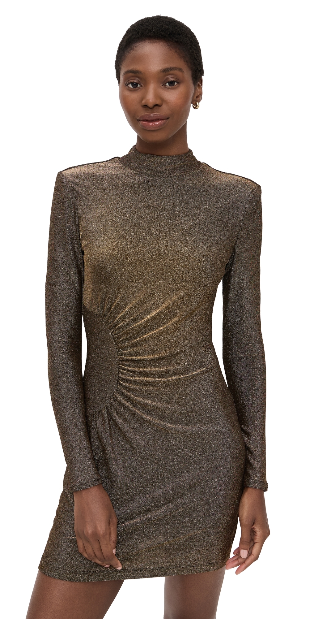 Ramy Brook Amarylis Mini Dress Gold Knit