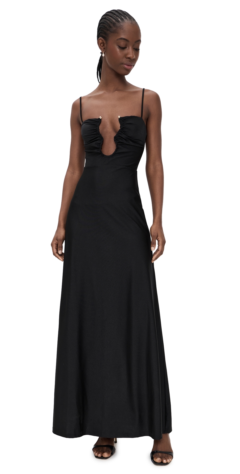 Runaway the Label Kalena Plunge Maxi Dress Black