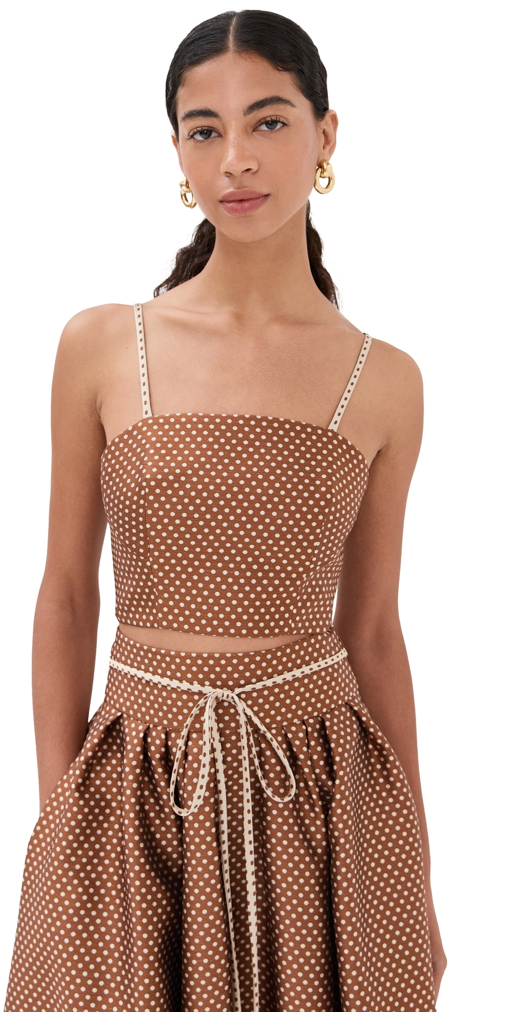 Rosie Assoulin Halfway There Crop Top BrownCream
