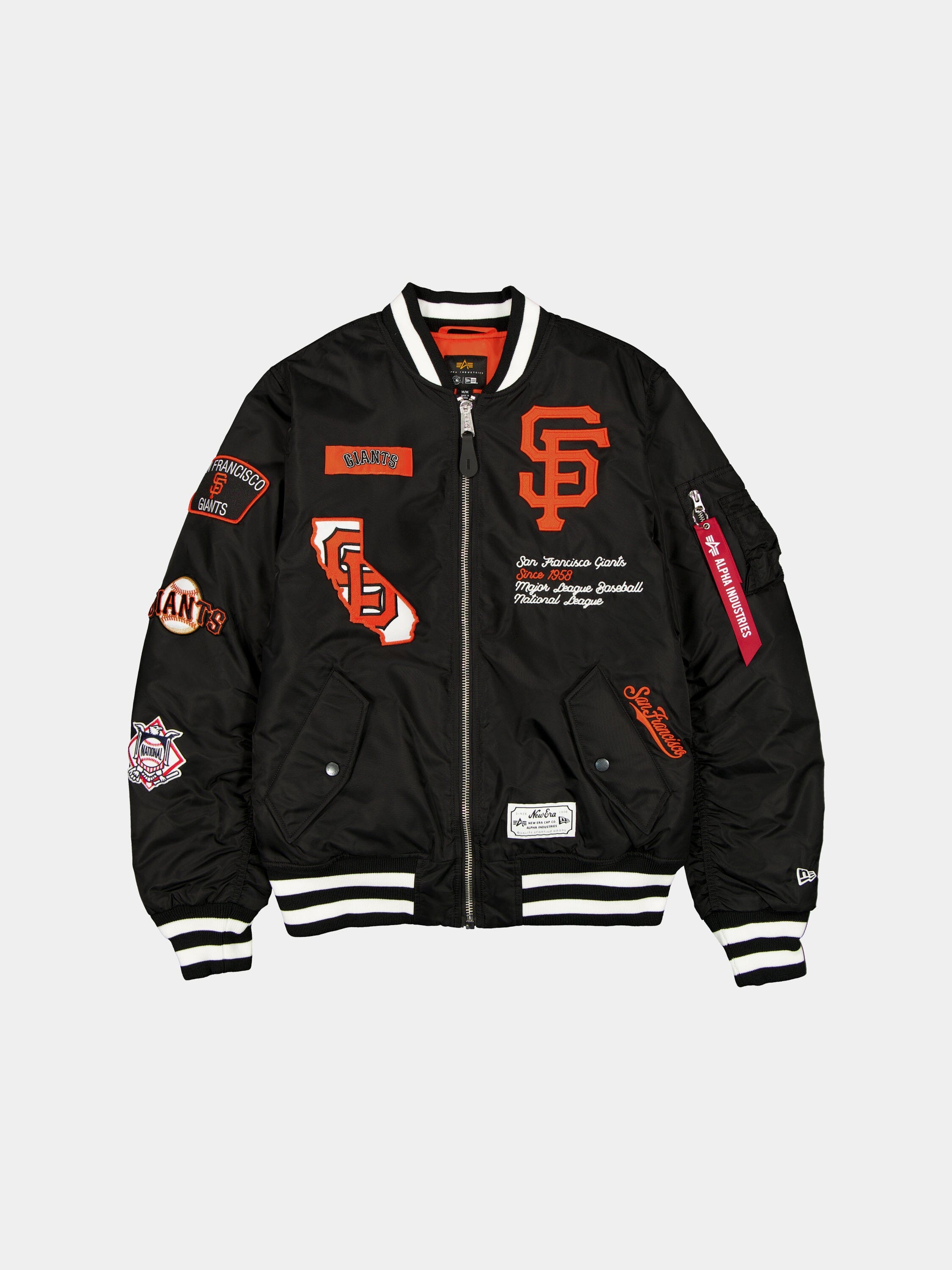 SAN FRANCISCO GIANTS X ALPHA X NEW ERA MA- BOMBER JACKET - BLACKWHITE