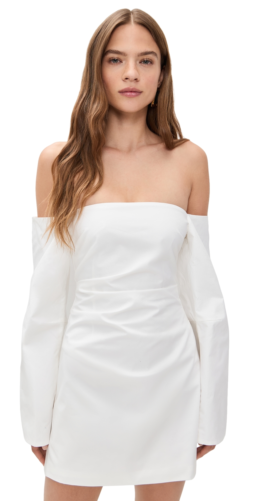 SIR. Martina Sleeved Mini Dress Ivory