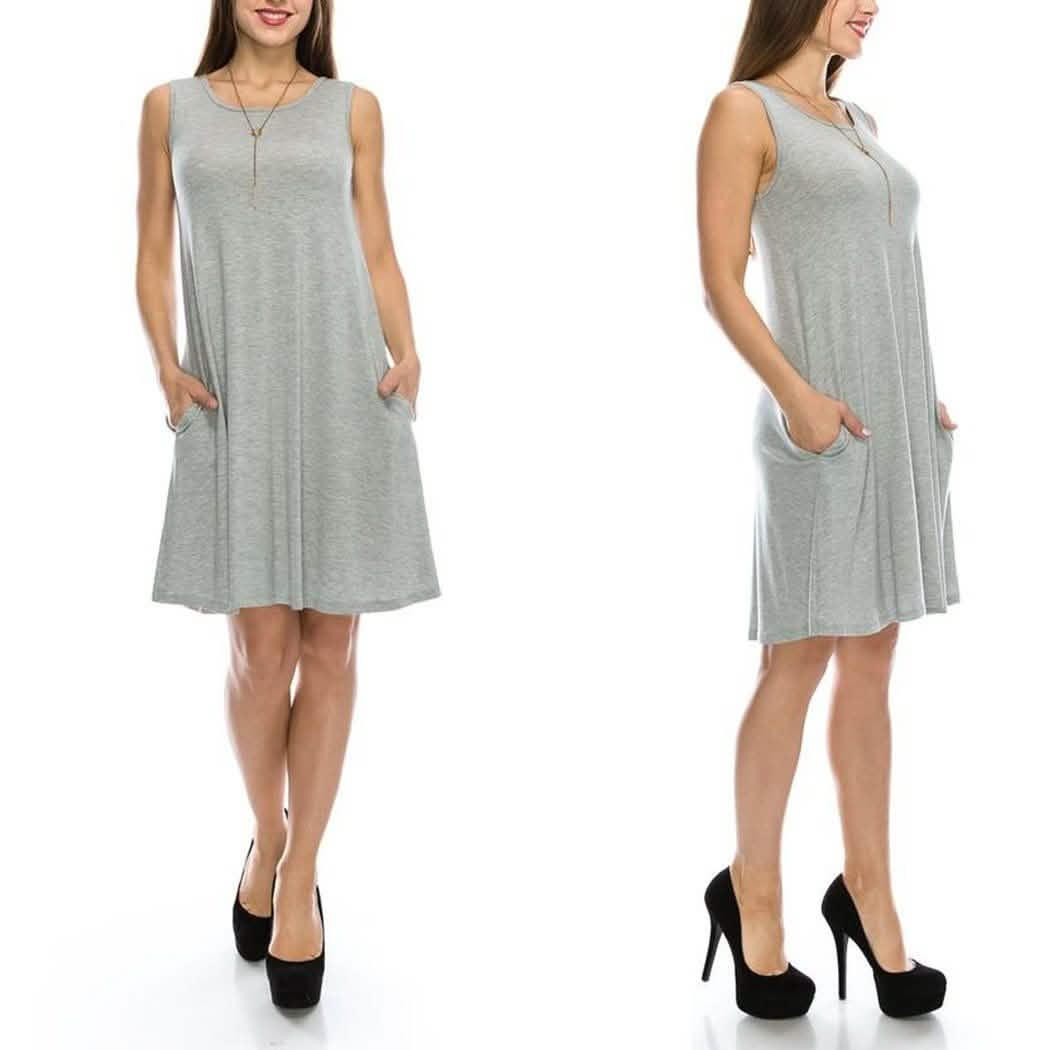 Sleeveless Tunic Dress with Pockets