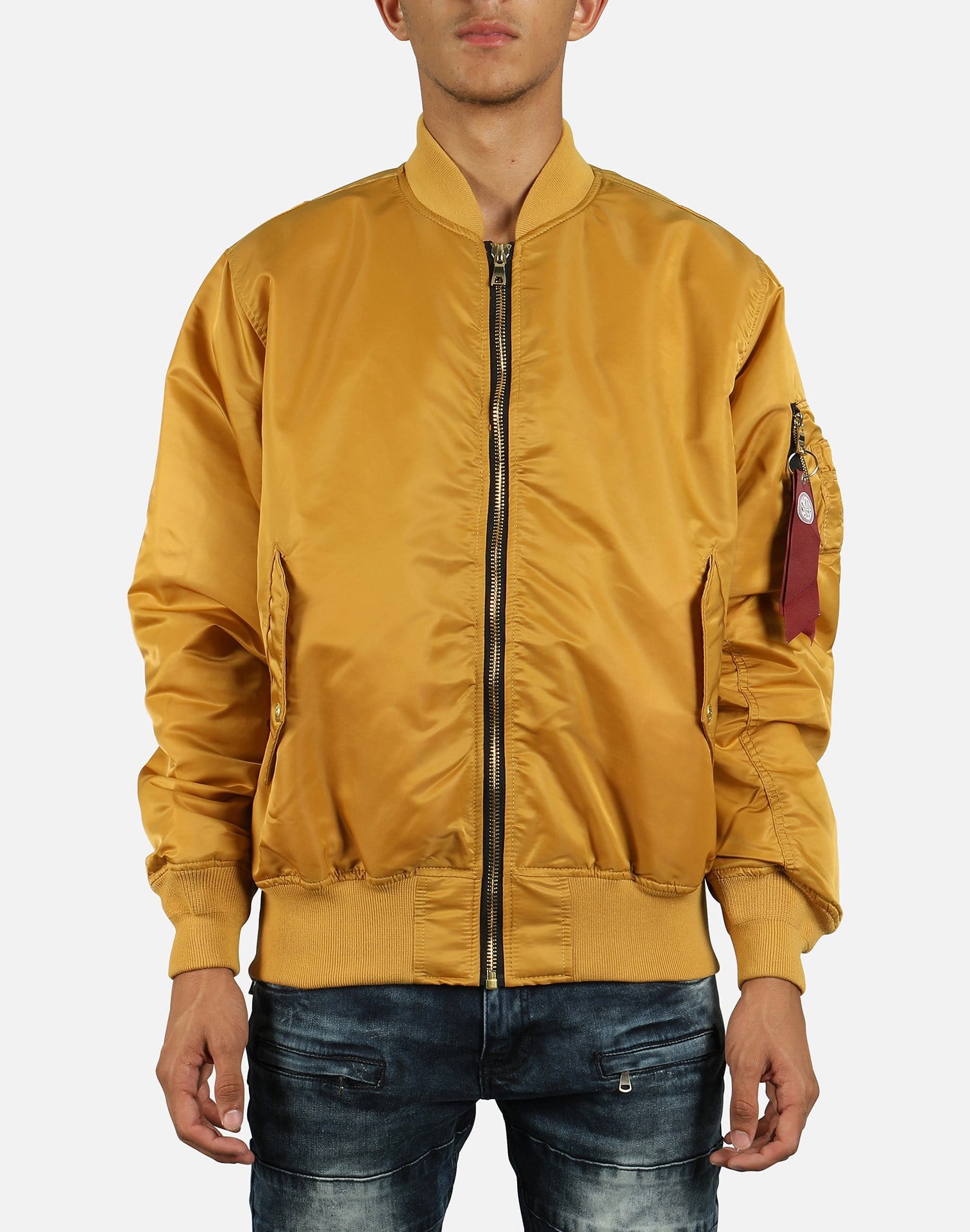 Smoke Rise MA FAUX FUR COLLAR BOMBER JACKET