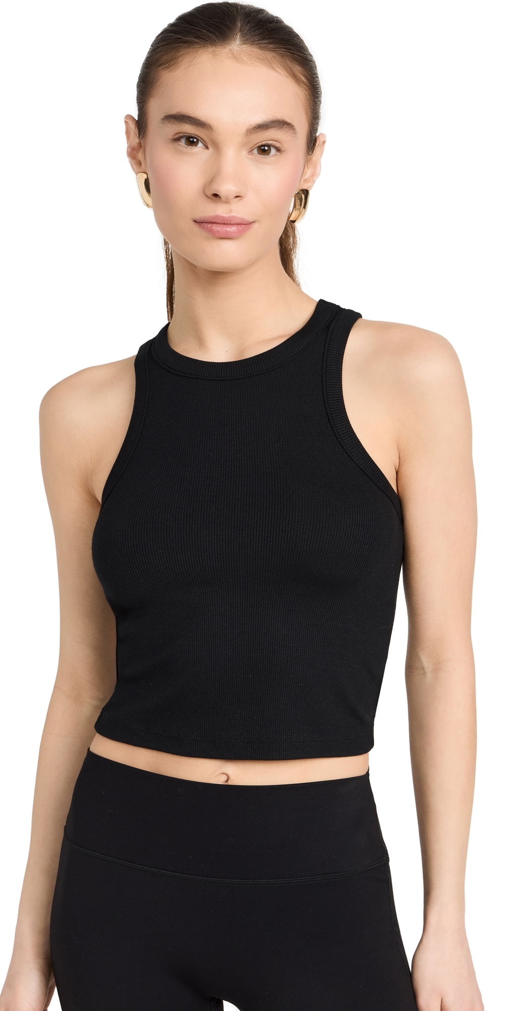 Splits Kiki Rib Crop Top Black