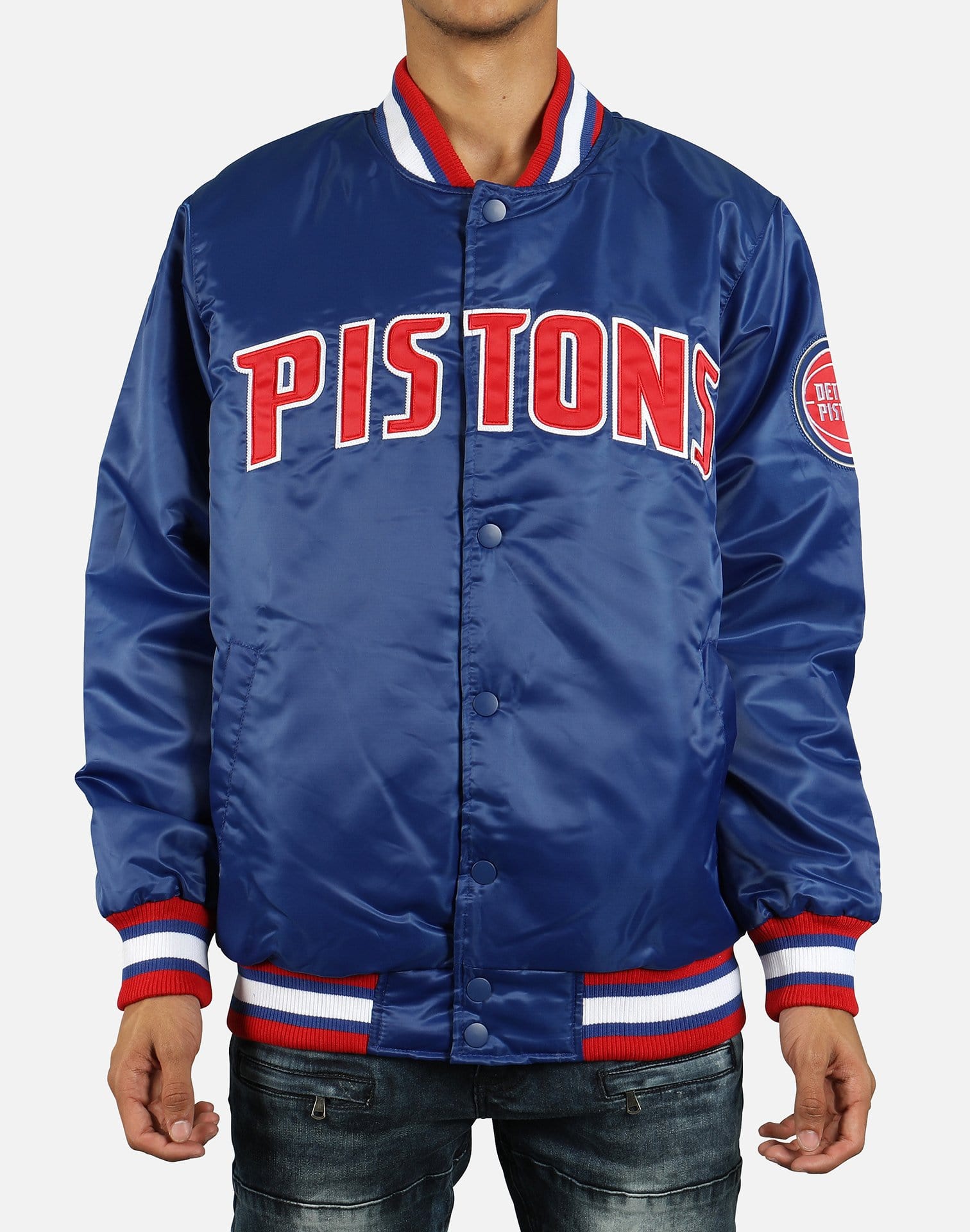 Starter NBA DETROIT PISTONS SATIN BOMBER JACKET