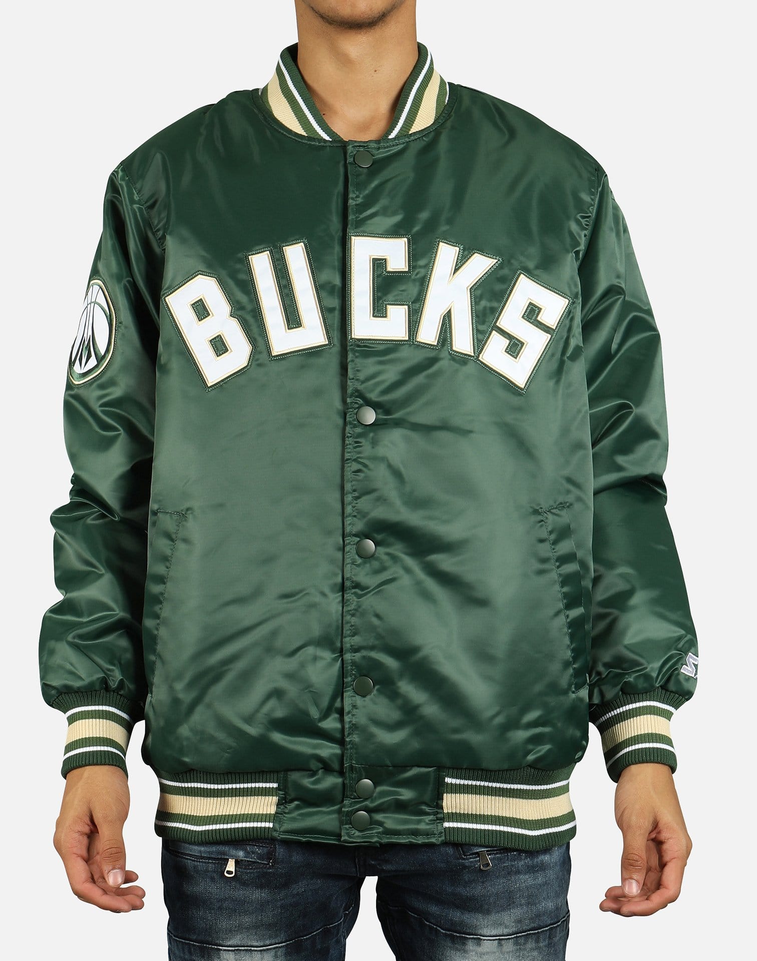 Starter NBA MILWAEE BUCKS SATIN BOMBER JACKET