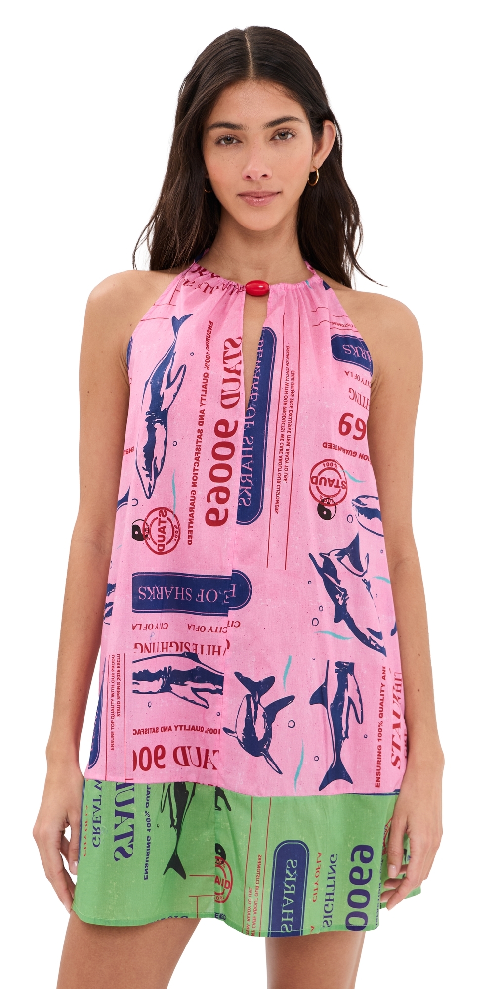 STAUD Dani Dress Parcel Print Pink