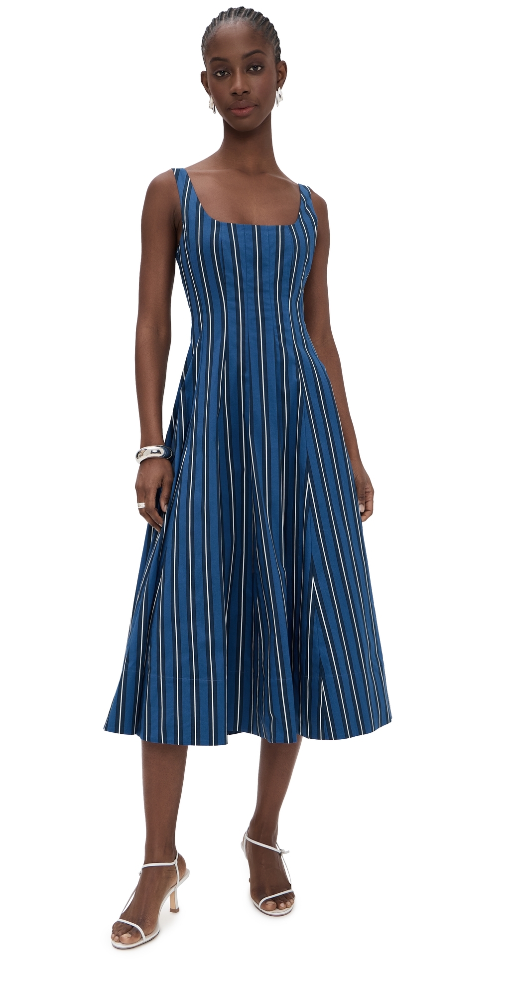 STAUD Wells Dress Echo Stripe
